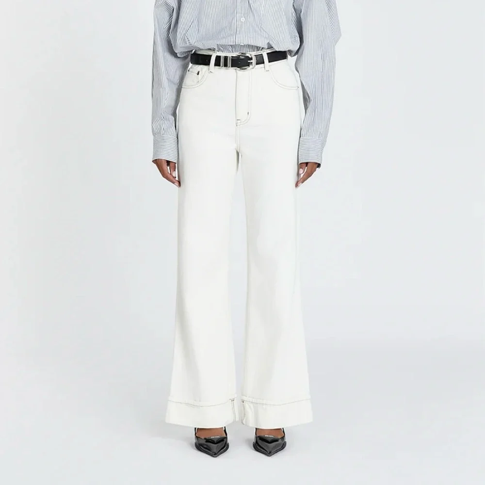 DISSH Sutton Cream Turnback Hem Jean - Picture 2 of 7